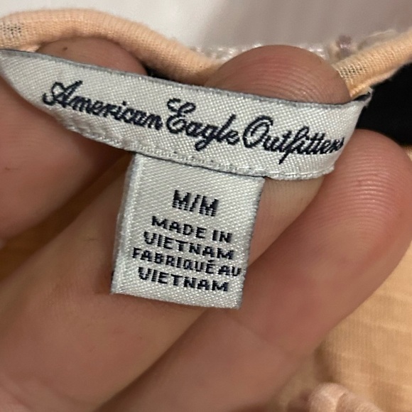 American Eagle boho short sleeve blouse peachy Med - Picture 2 of 5